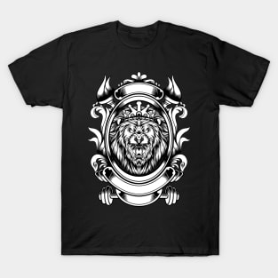 Lion black white tatto T-Shirt